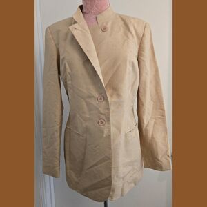 Vintage Silk Neutral Hugo Buscati Jacket Size 6